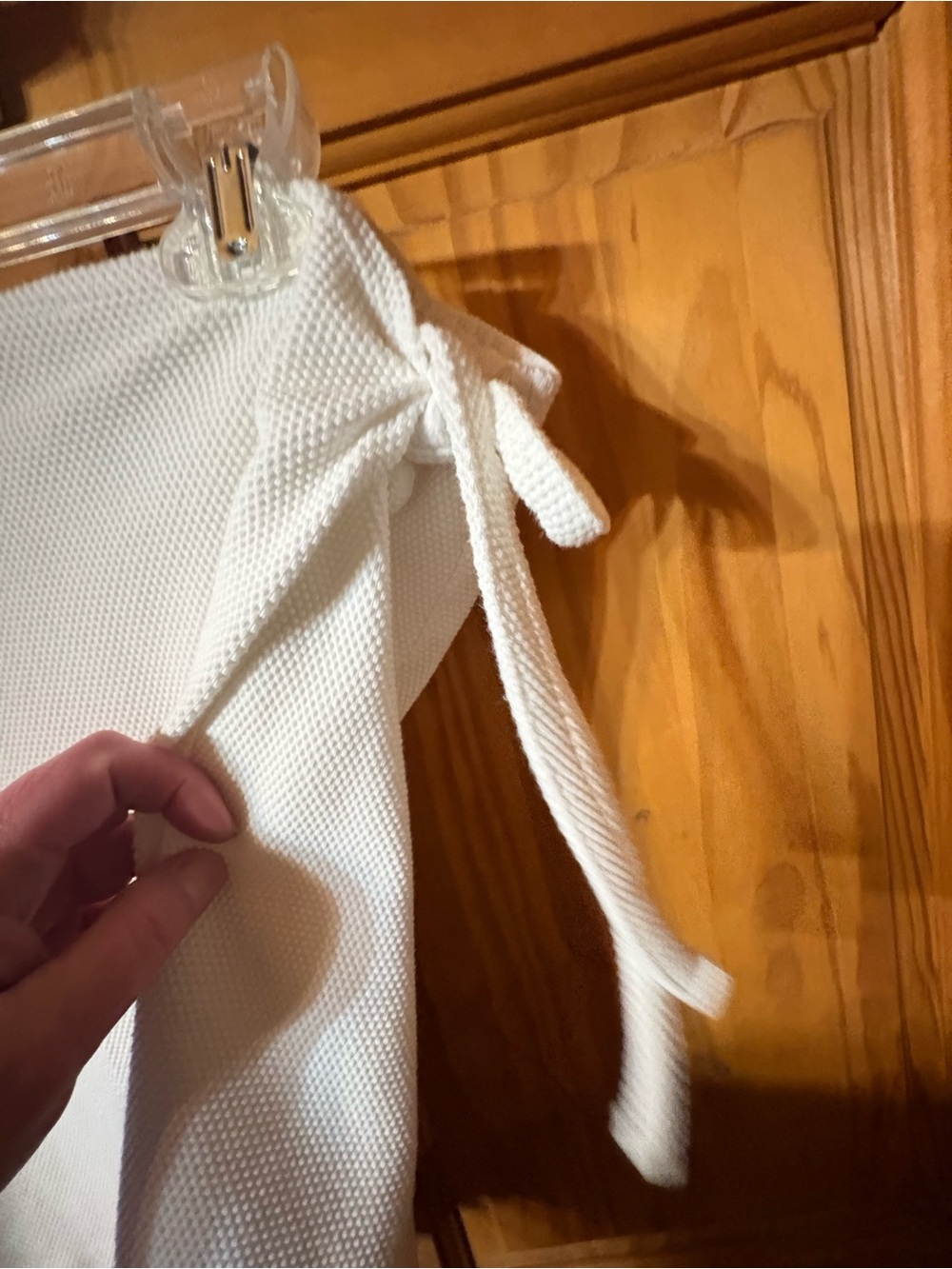 Women's White Knit Tie-Side Skirt - Picture 3 of 7